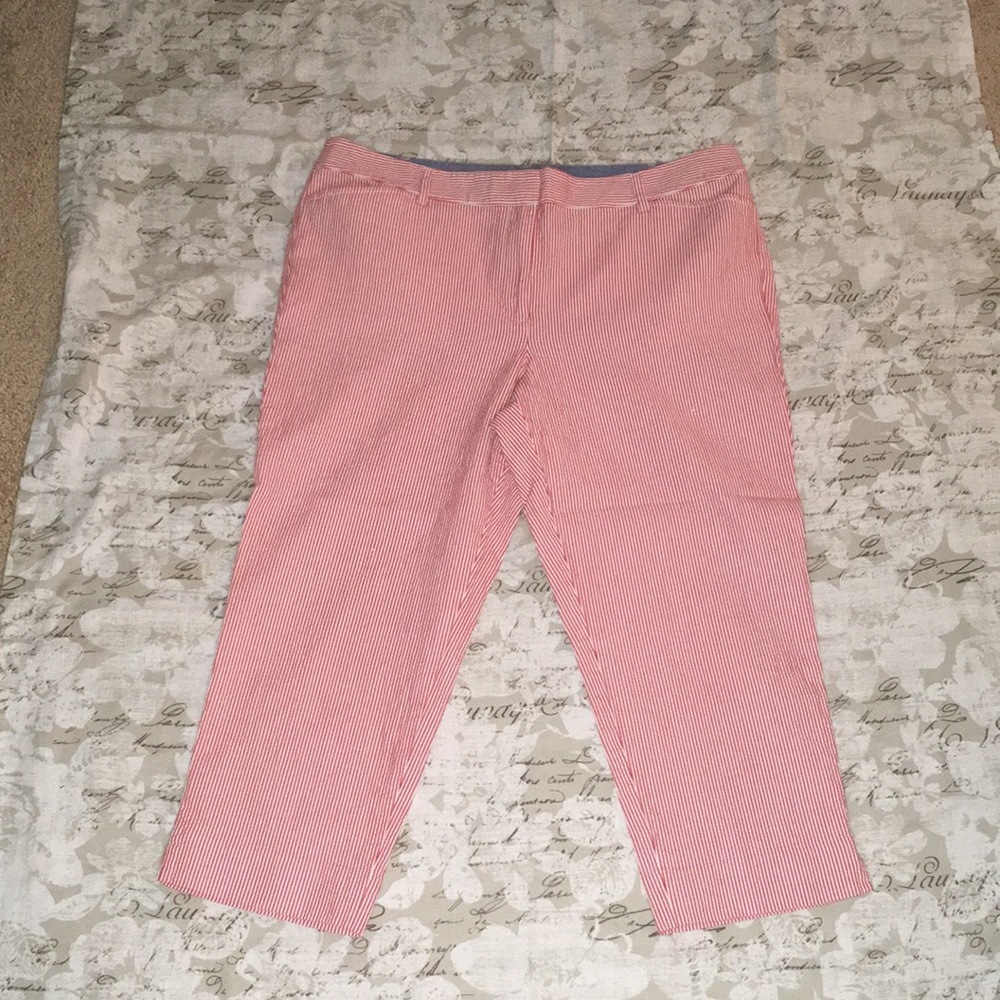 TALBOTS | PERFECT CROP SEERSUCKER PANTS 12P